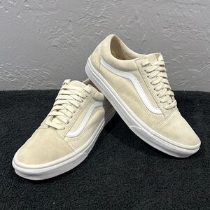 🔥🔥 VANS Old Skool Scotchgard Cream Nubuck Suede sneakers Men Sz 8 / Women 9.5